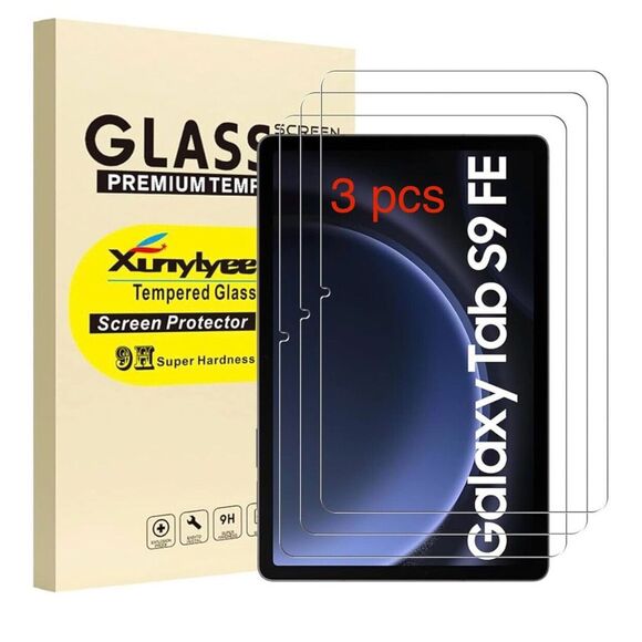 3PCS Galaxy Tab S9 FE 10.9 Inch Screen Protector Tempered Glass for Tab S9 FE 5G - Picture 1 of 8